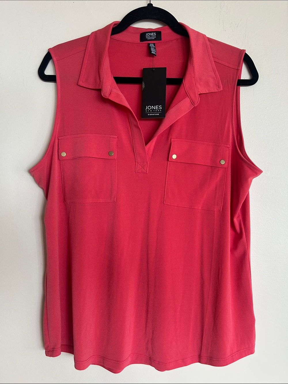 BRAND NEW! Jones New York Coral Sleeveless Polo Tank